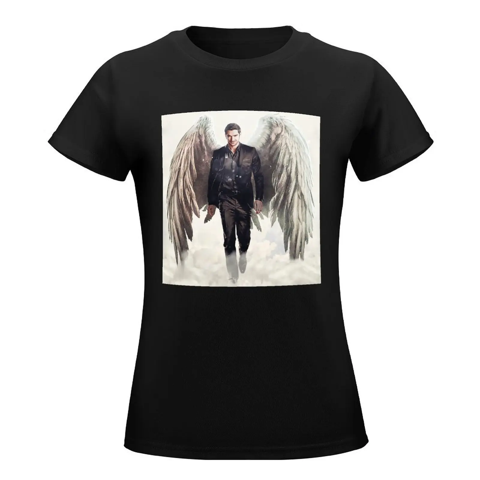 Lucifer Morningstar satan devil angel wings T-Shirt Female clothing graphics oversized cute t-shirts for Women