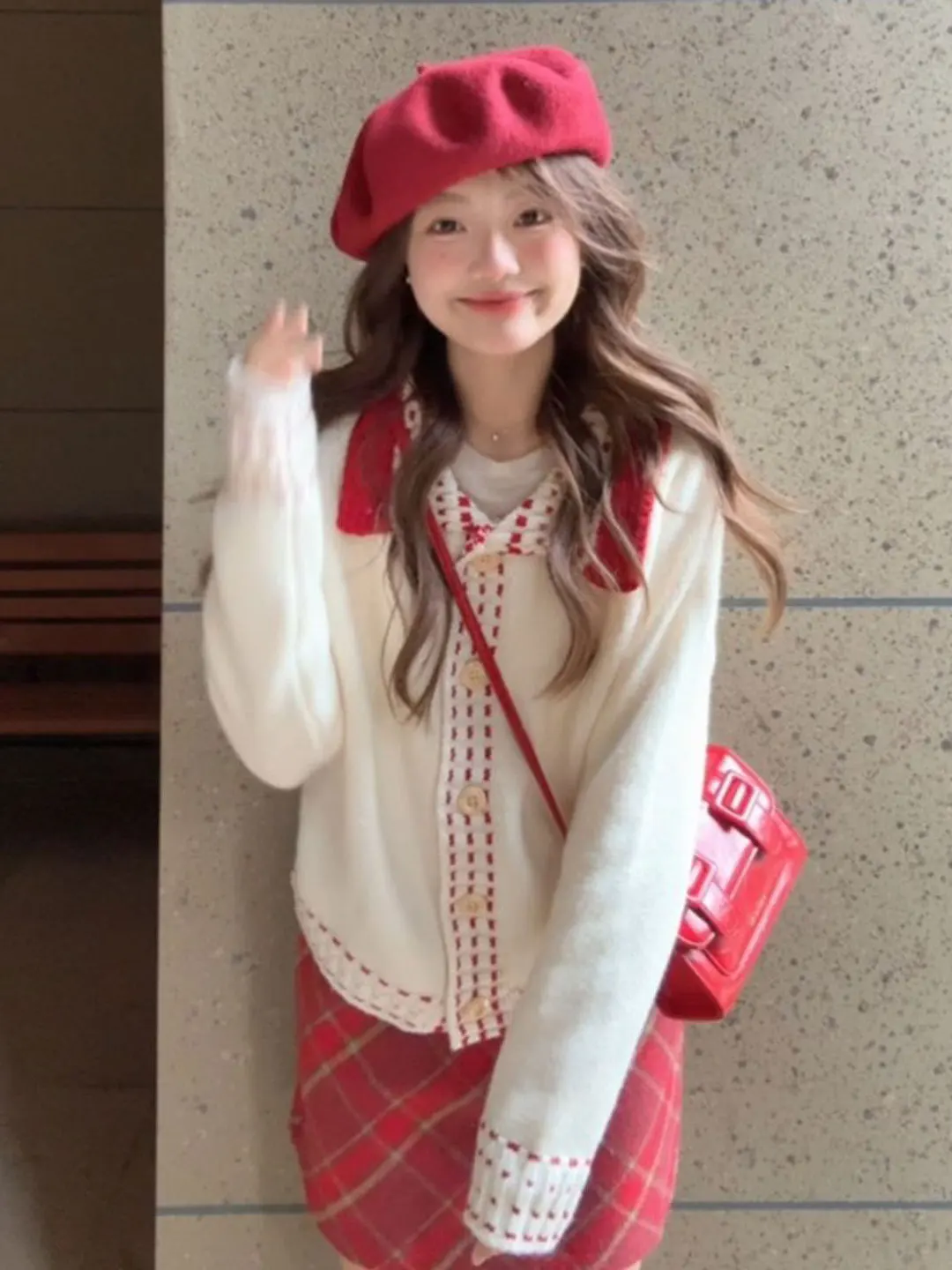 

Женский приталенный топ на пуговицах с длинным рукавом, вязаный, с отложным воротником, в стиле преппи, уникальный, красивый, весенний, модный, в студенческом стиле