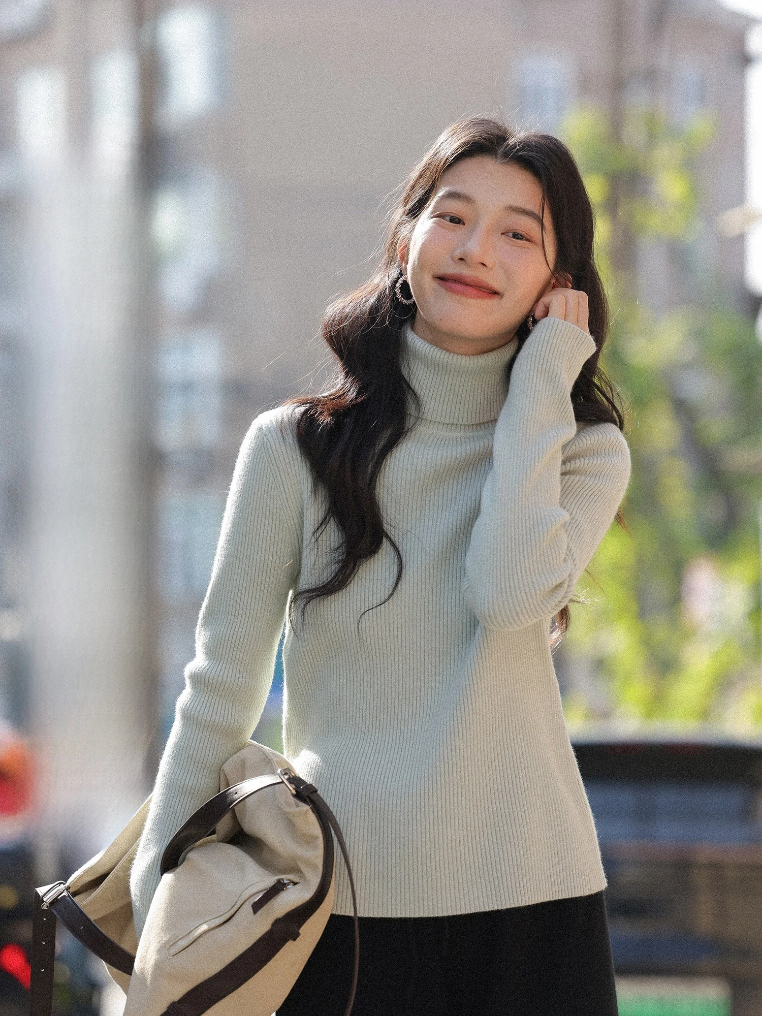 

Женская трикотажная базовая кофта с высоким воротом, утепленная, однотонная, универсальная, белая, из прочной ткани, длинная...