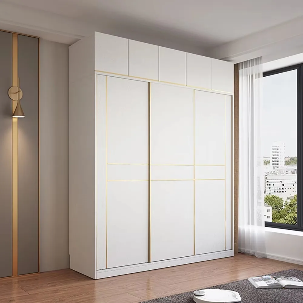 Wooden Couple Sliding Wardrobe Cabinet Clothes Organizer Bedroom Closet Storage Furniture Space Saving Modern Design