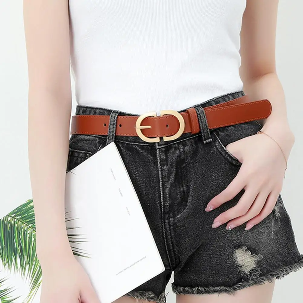 Trendy Lady Waist Strap Thick Match Clothes Alloy Buckle Long-lasting Decorative Lady Belt