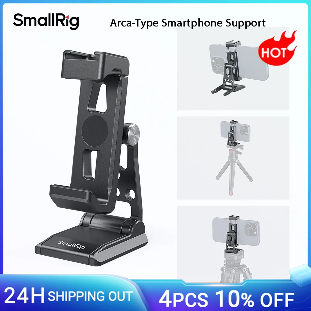 

SmallRig Phone Tripod Mount, Cell Phone Mount with Quick Release Adapter for Arca-Swiss for DJI RS 3 Mini Stabilizer, for iPhone
