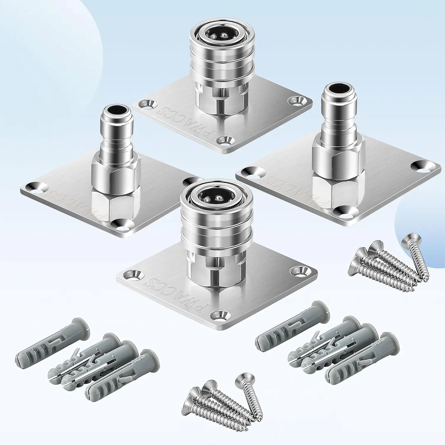 حامل مدفع إسفنجي، حامل جداري سريع التوصيل مقاس 1/4 بوصة، رف تخزين الأدوات مكون من 4 قطع لملحقات غسالة الضغط