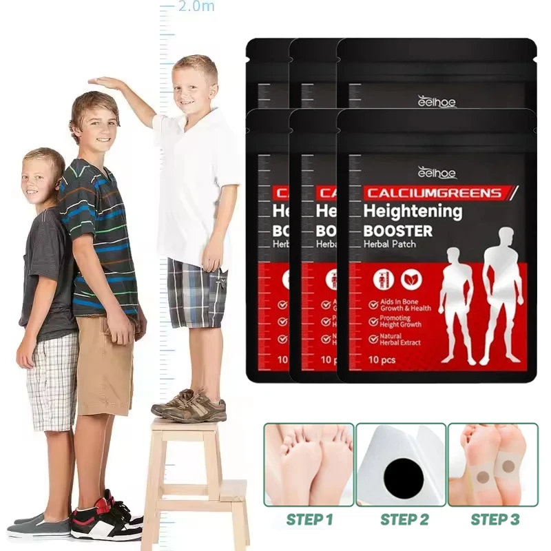 

6/10/60PCS Height Growth Patch Promote Bone Heightening Calcium Vitamin D Supplement Adult Children Height Enhancer Foot Patches