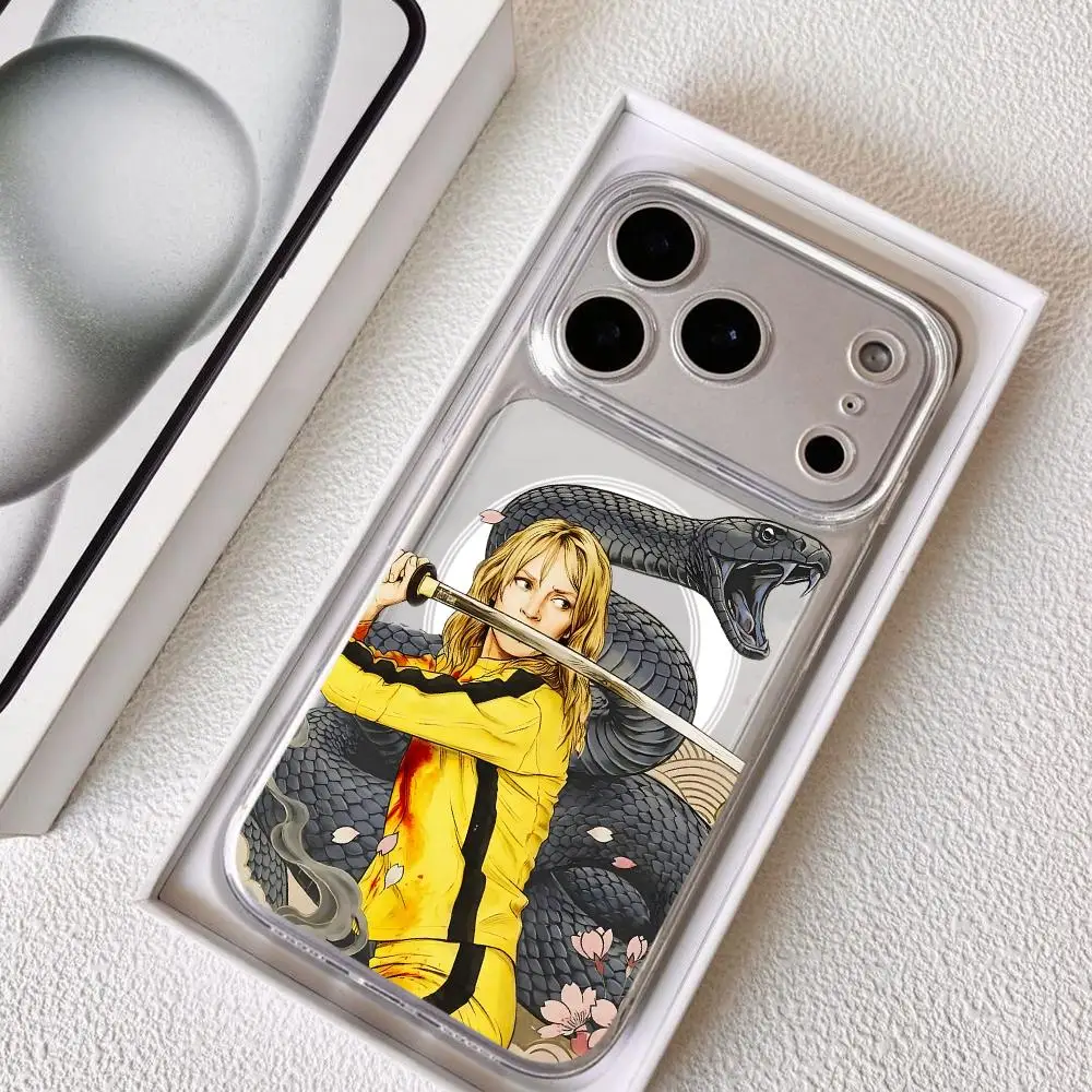 Movie K-Kill Bill Phone Case for iPhone 18 17 16 15 14 13 12 Pro Max Plus Clear Magnetic Shockproof Scratch-Resistant