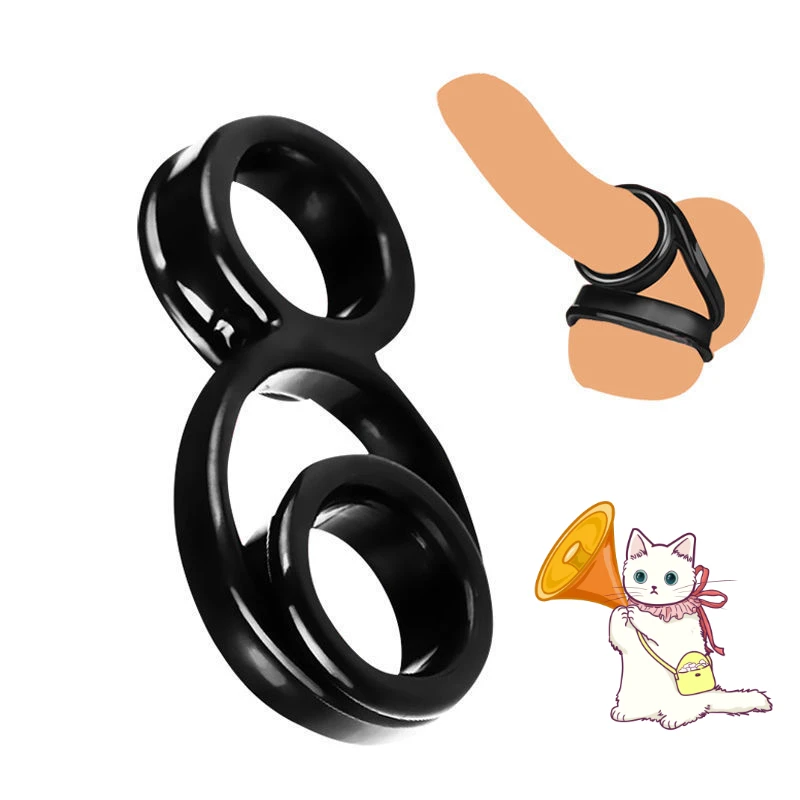 Triple Bondage Lock Sperma Cock Ring Penis Ring Seksspeeltjes Voor Mannen Ringen Vertragen Ejaculatie Cock Kooi Kuisheid Riem Cockring