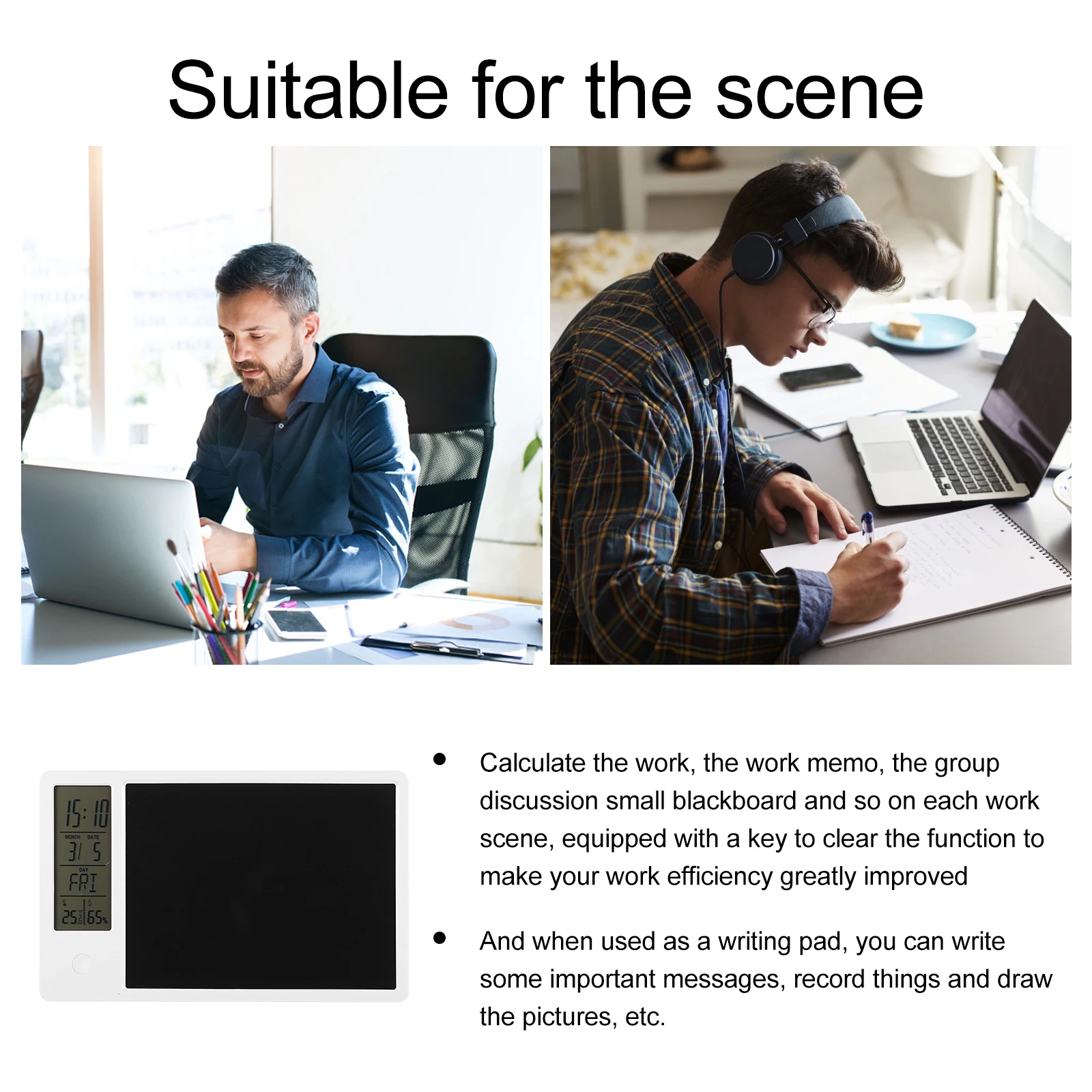 1 Set LCD Tablet Mit Kalender Smart Uhr Kalender Temperatur Feuchtigkeit Display Werkzeug Wetter Schreiben Pad Desktop Schreibtafel