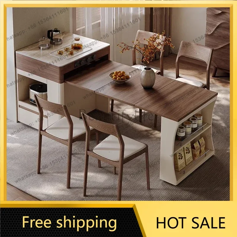 LJY Kitchen Wood Dining Table Folding Nordic Extending Living Room Dining Table Designer Picnic Space Saving Muebles Home Furnit