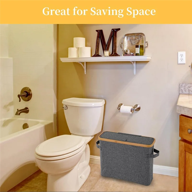 GOOD-Bambus-Toilettenpapier-Aufbewahrung, Toilettenpapierständer mit Bambusdeckel für Toilette, Schrank, Badezimmer