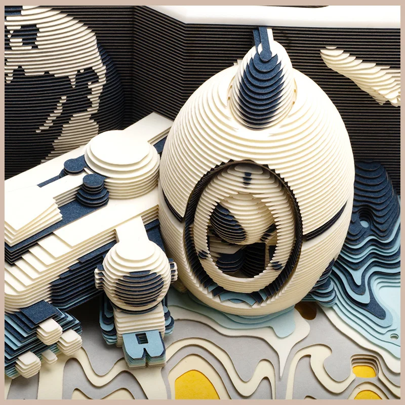 3D 紙彫刻モデル装飾玩具引き裂く付箋ステレオスペース紙モデル少年クラフト玩具アートワーク