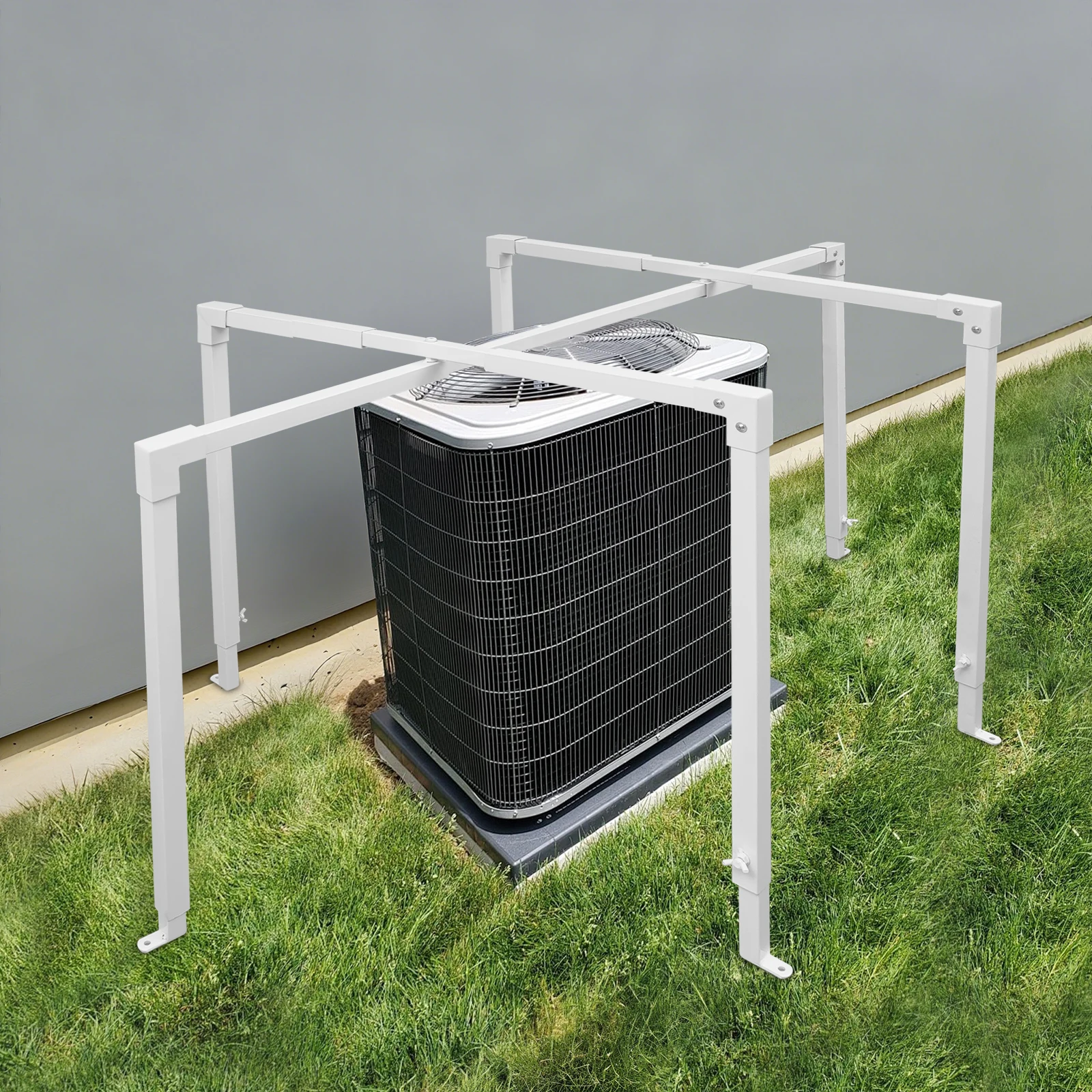 

Air Conditioner Cage Steel Pipes Adjustable Ac Security Cage 30-48in Length Air Conditioning Outdoor Units Cage 28-44.9in Height