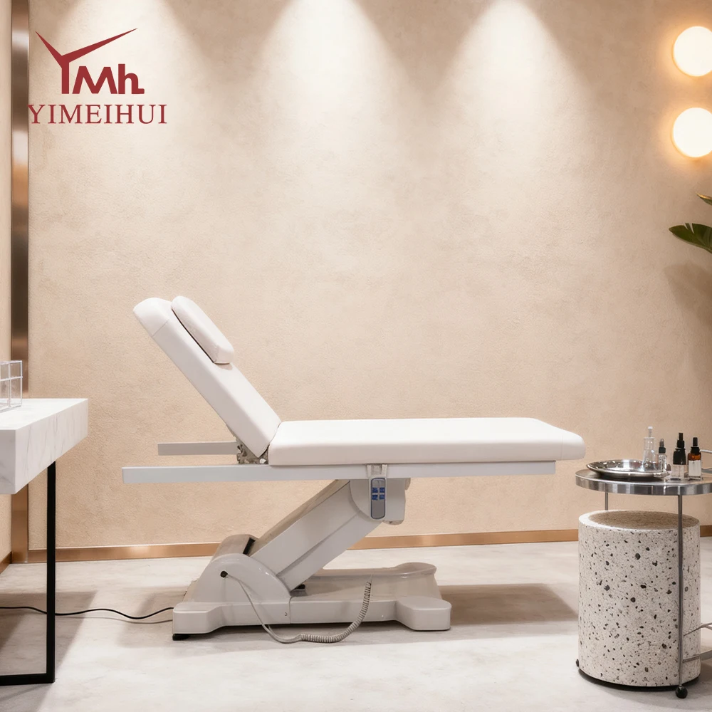 サロン家具 高さ調節可能 フェイシャルトリートメント ビューティーベッド 電動スパベッド コスメティックチェア