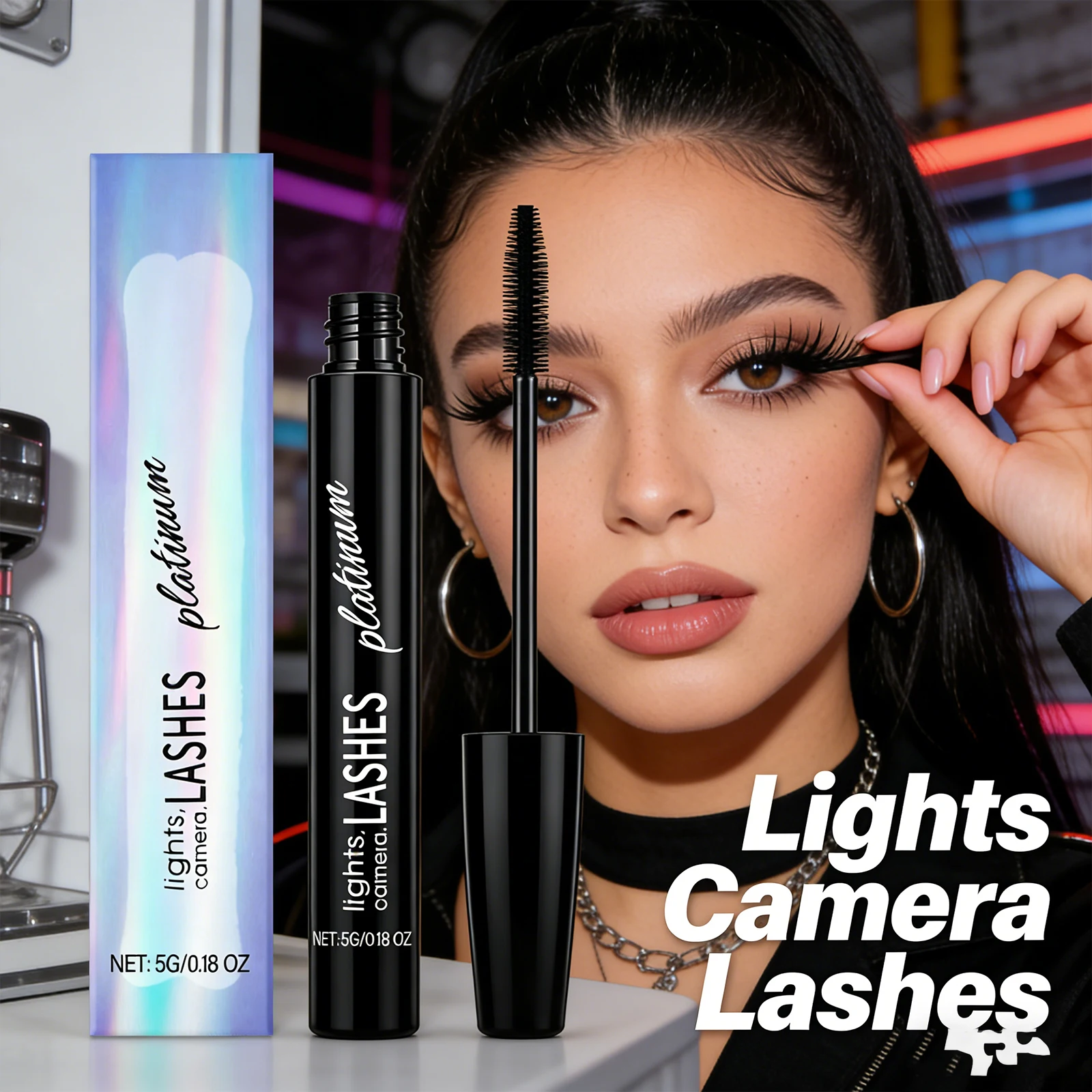 

Black Mascara Long Lasting Curling Smudge Proof Lightweight Portable Lengthening No Clumping Waterproof Daily Eye Makeup Natural