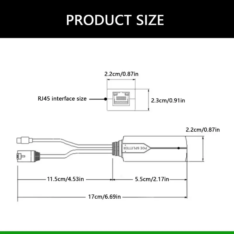 U55C -Leistung über Ethernet Poe Splitter 48V bis 5 V für einfache Setups für ein Set -Top -Box