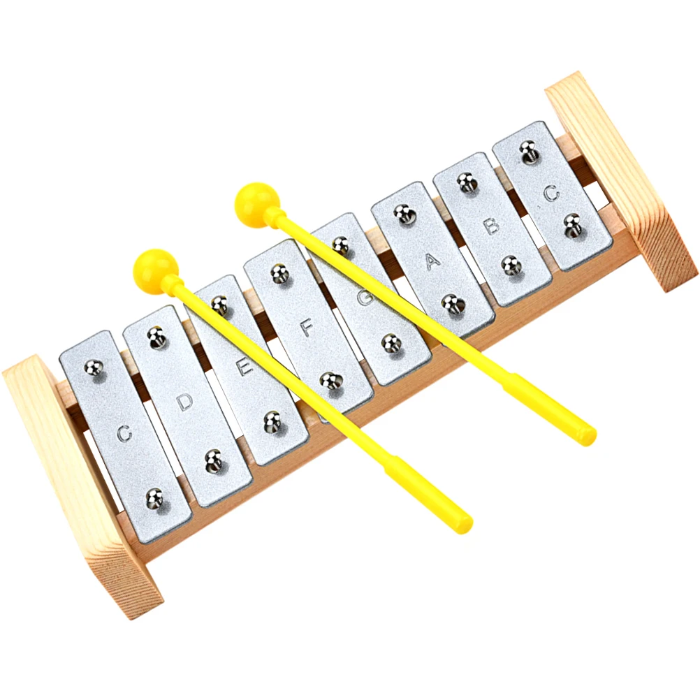 

8-tone Piano Kids Musical Instrument with 8 Scales Toddler Percussion Toys Baby Metal Plastic Wood Educational Toy Early Music