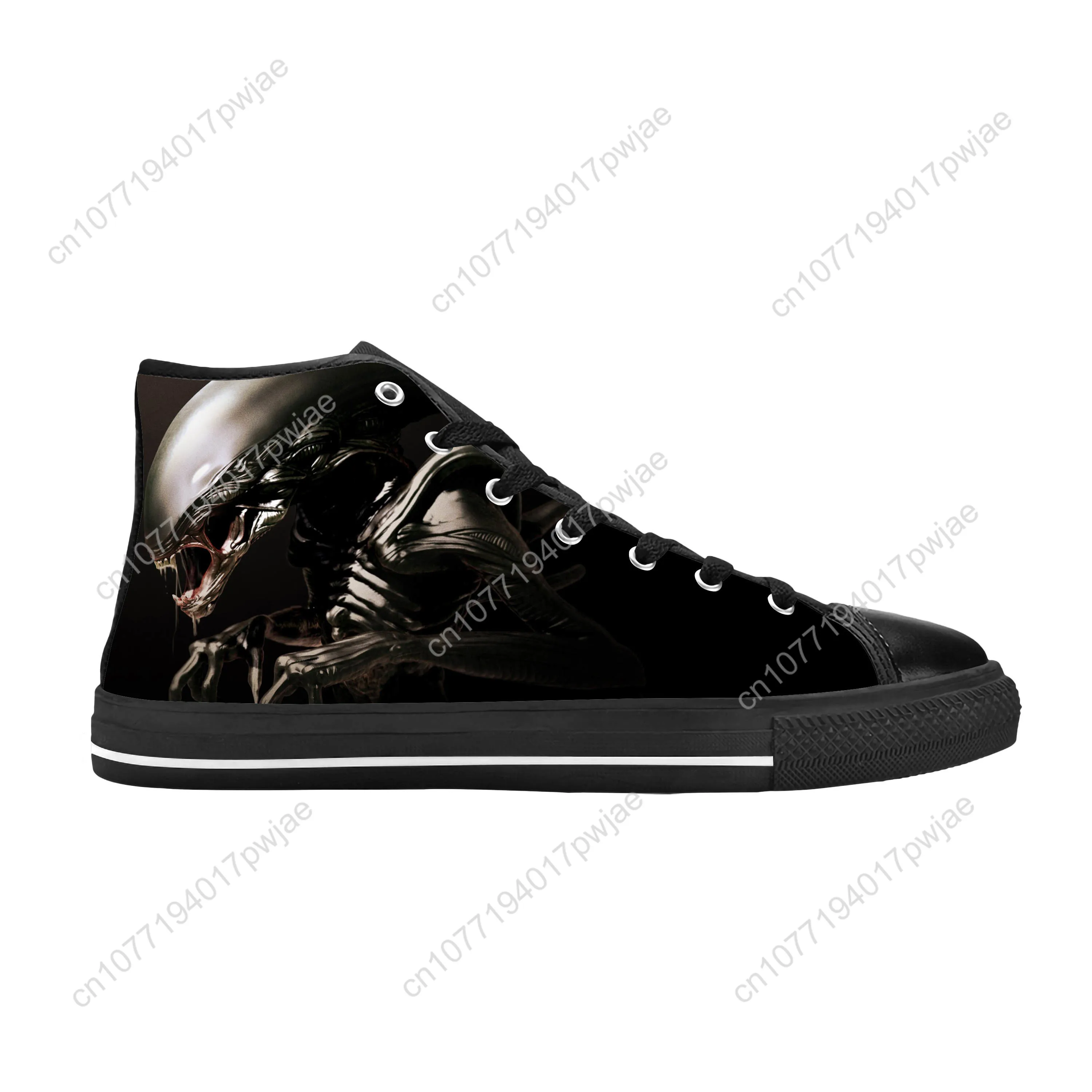 Hot Xenomorph Alien Horror Scary Gothic Halloween Casual Cloth Shoes High Top Comfortable Breathable 3D Print Men Women Sneakers