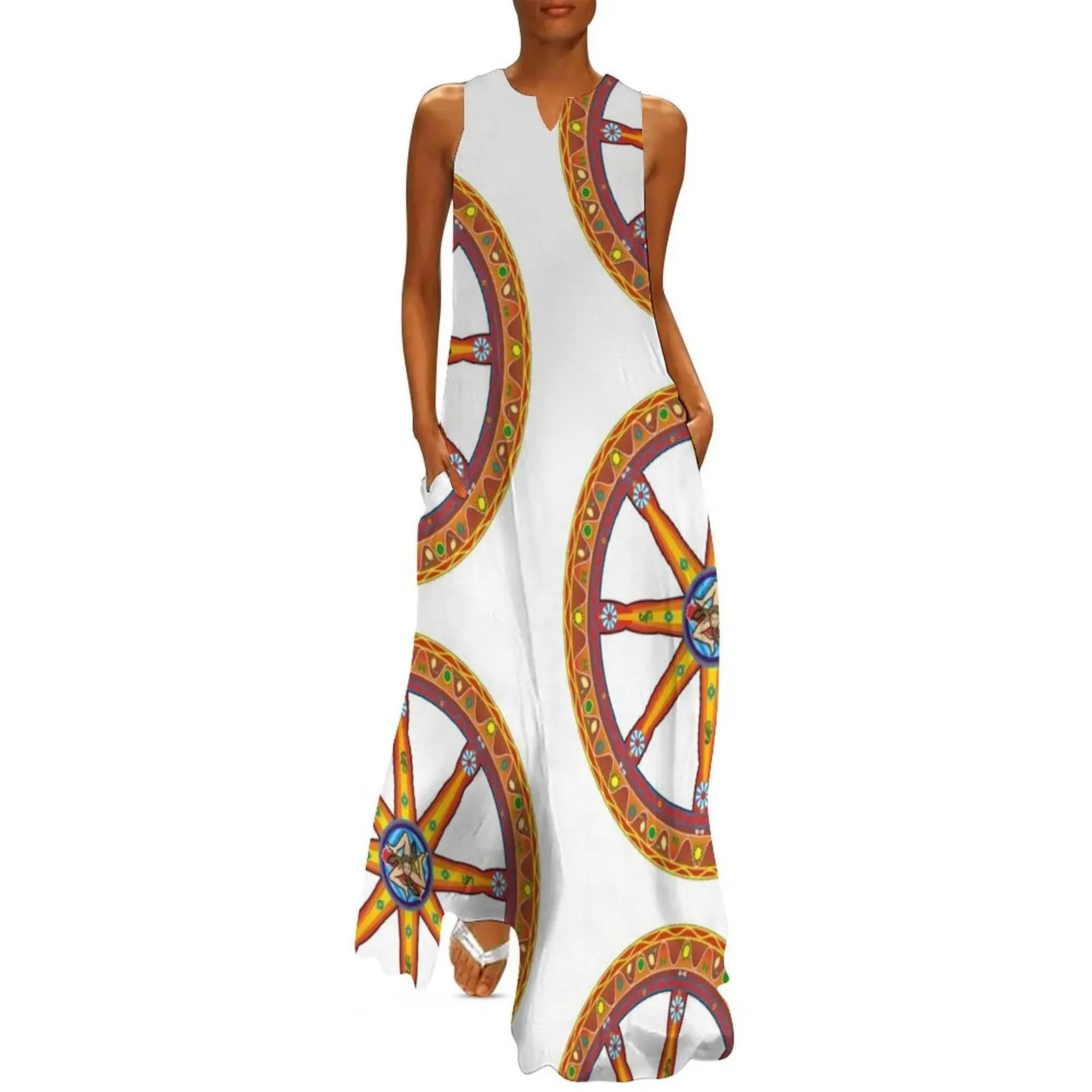 

Sicilia ruota del Carretto Siciliano Long Dress Women's clothing luxury dresses