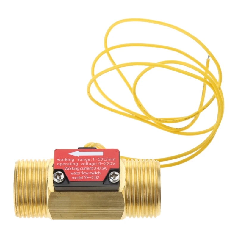 Công tắc dòng nước bằng đồng thau 1,5-50L / phút Cảm biến điều khiển dòng nước Lưu lượng kế chất lỏng