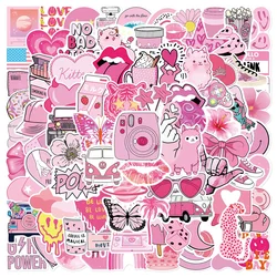 50/100PCS Pink VSCO Cute Girl Stickers Aesthetic Skateboard Laptop Guitar Graffiti Luggage Sticker Waterproof Decal Toys