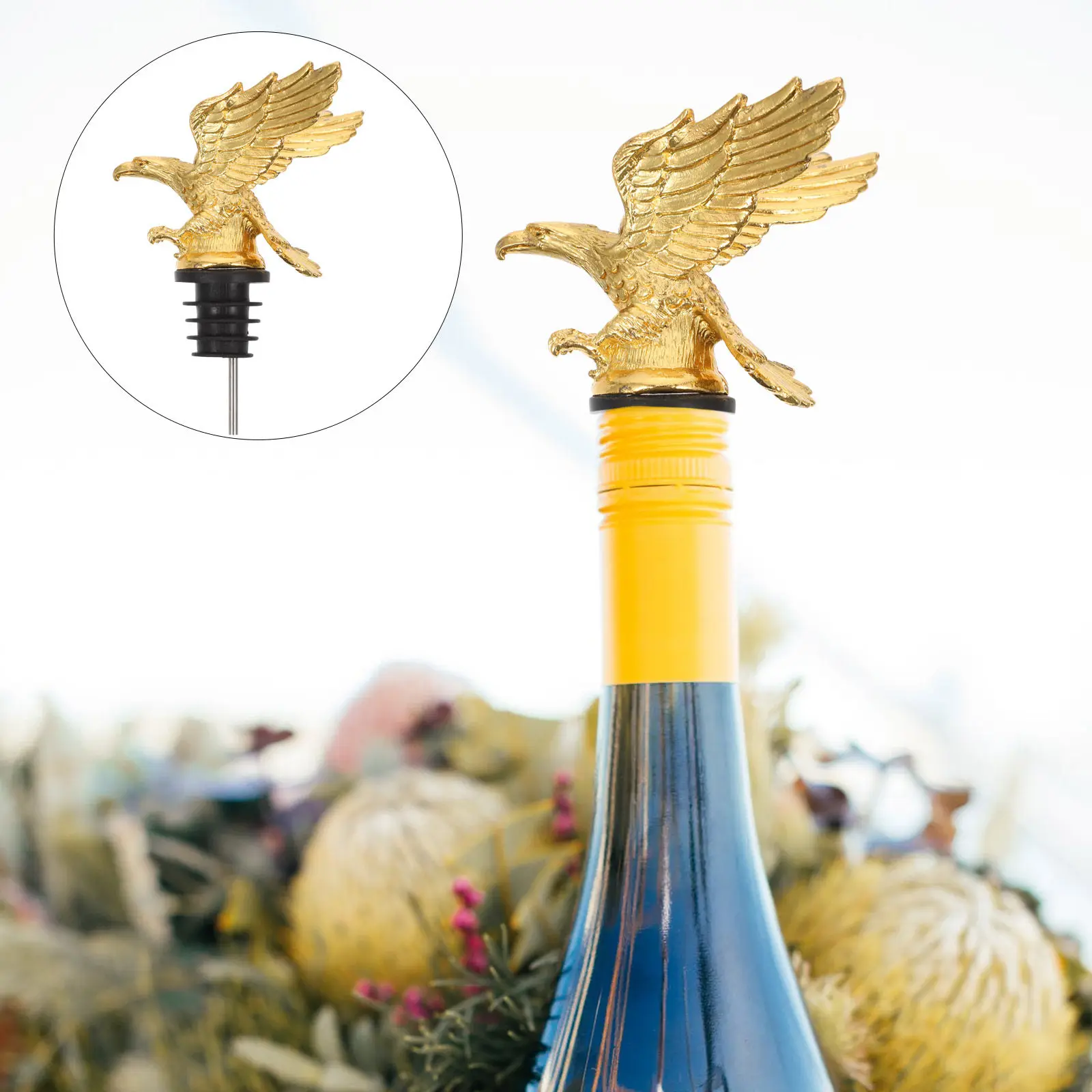1 Pieza de Vertedor de Vino de Lujo Estilo Águila, Material de Aleación de Zinc, Fácil de Usar, Reutilizable, para Botellas de Vinagre y Aceite de Oliva