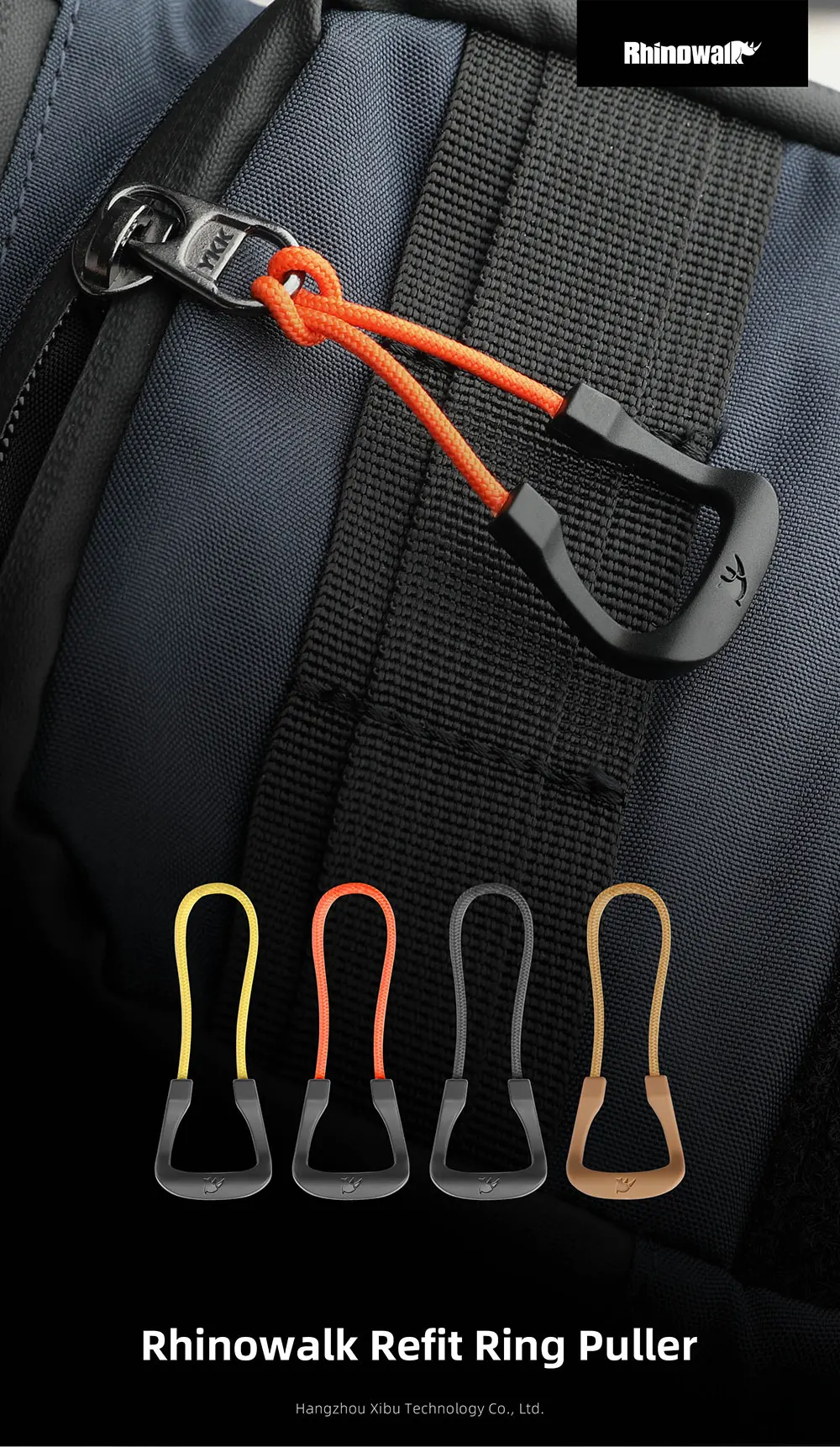 Rhinowalk Replacement Zipper Pull Ring – Universal Refit Ring for Bike Bag Moto Bag Backpack Travel Bags Jacket Zipper repair
