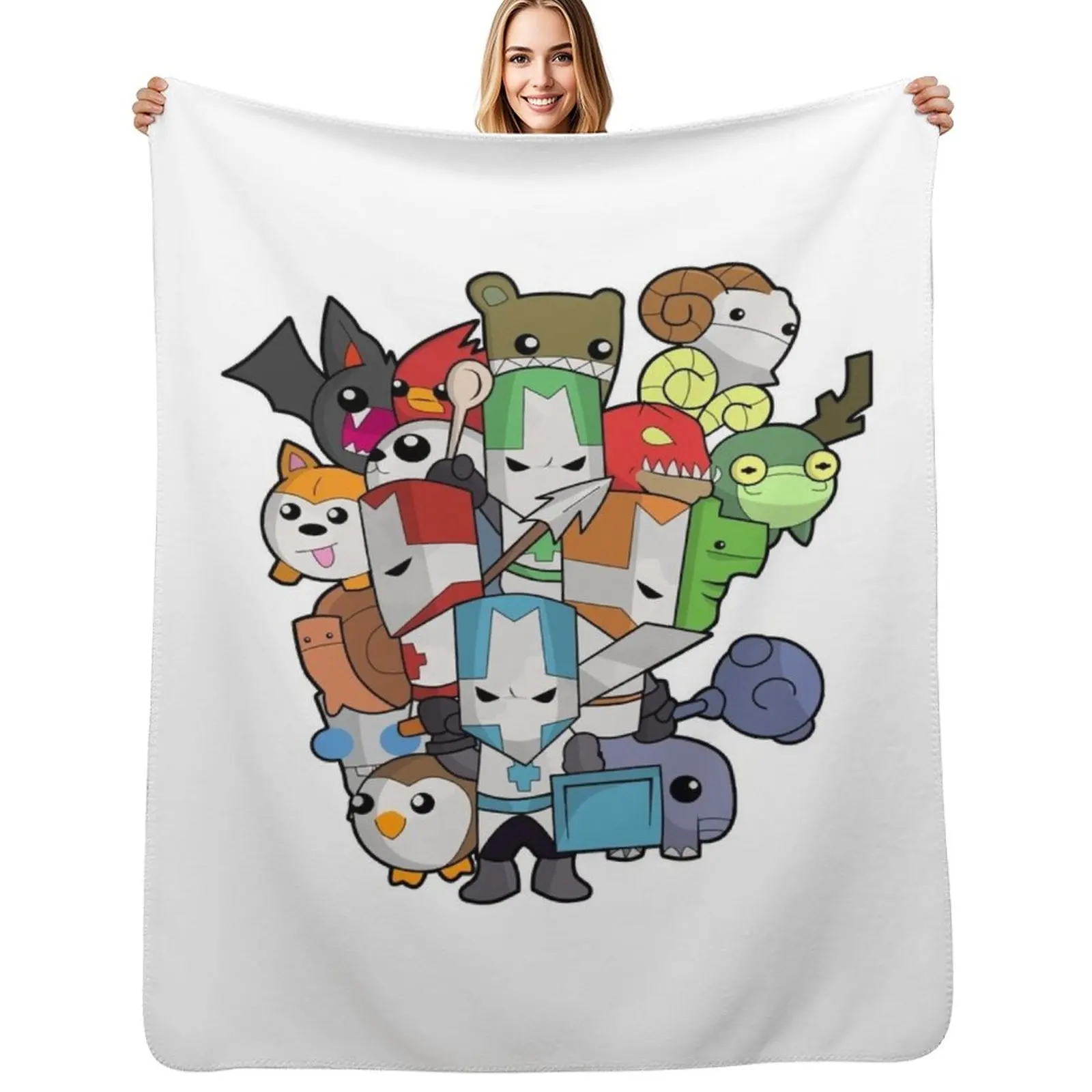 

Castle Crasher all knight Throw Blanket Breathable Lightweight Blanket for Adults Kids