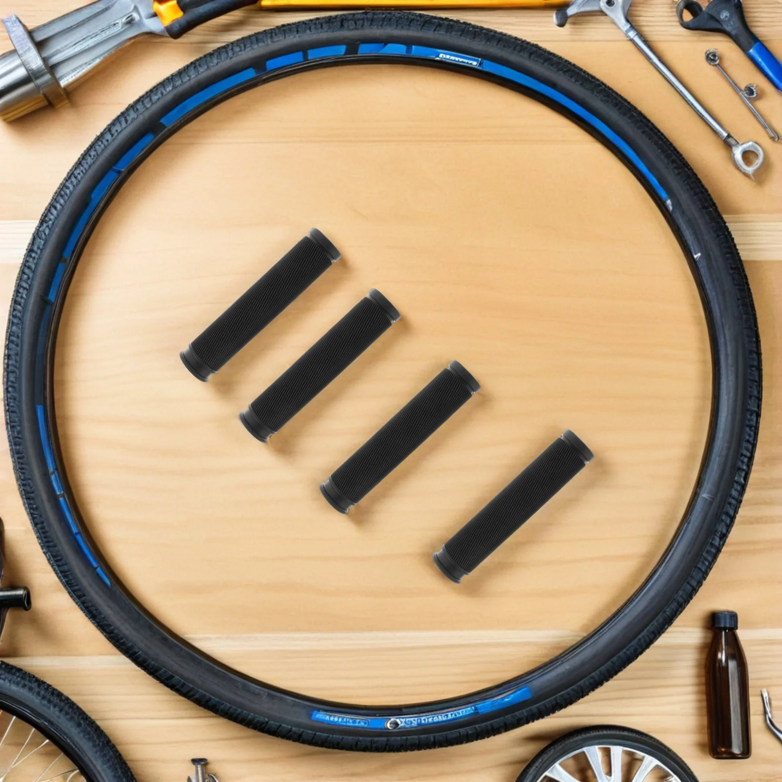 

2Pair Bike Handlebar Grips Rubber Anti Slip Comfortable Mountain Bike Grip Covers Cycling Handle Accessories Non Slip Covers