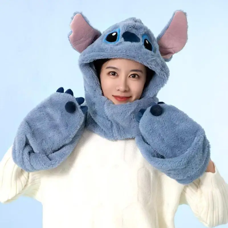 ديزني غرزة الكرتون وشاح ملتوي الإبداعية شخصية للجنسين شتاء دافئ المرجان الصوف يندبروف الرقبة دفئا هدية بالجملة #5