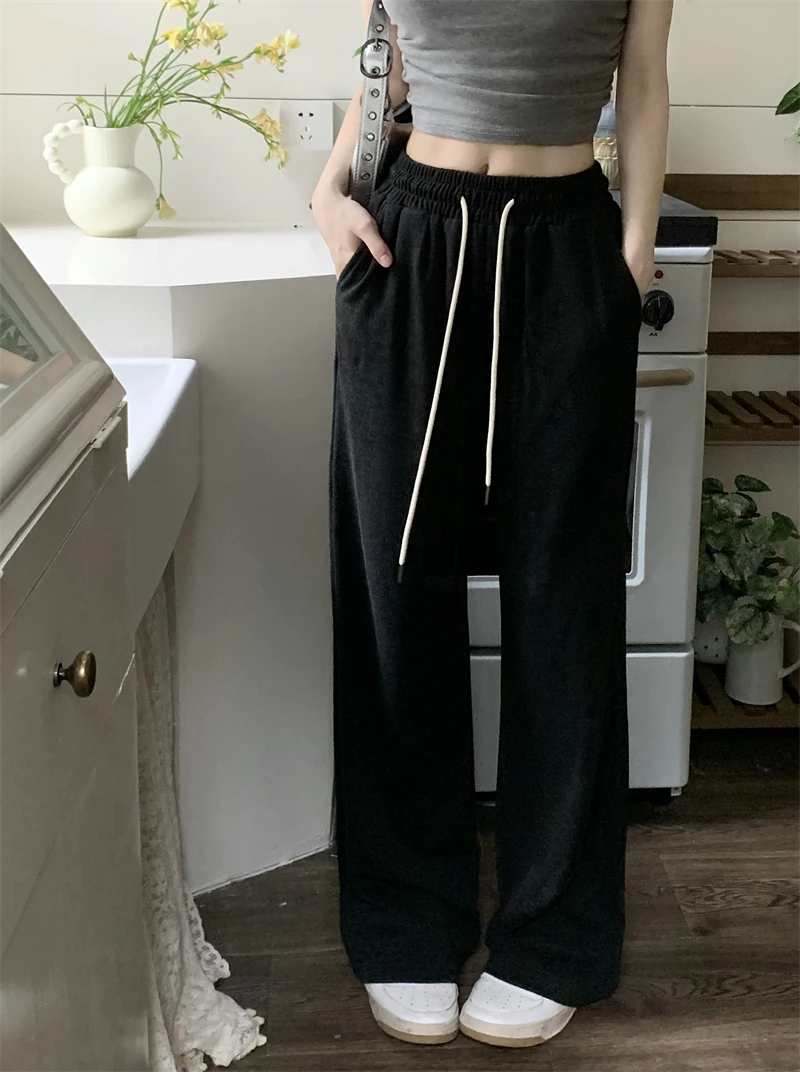 

2024 Summer New Line Soft Waxy Tall Pants Spring And Autumn Light Skin Comfortable Elastic Waist All The Casual Pants