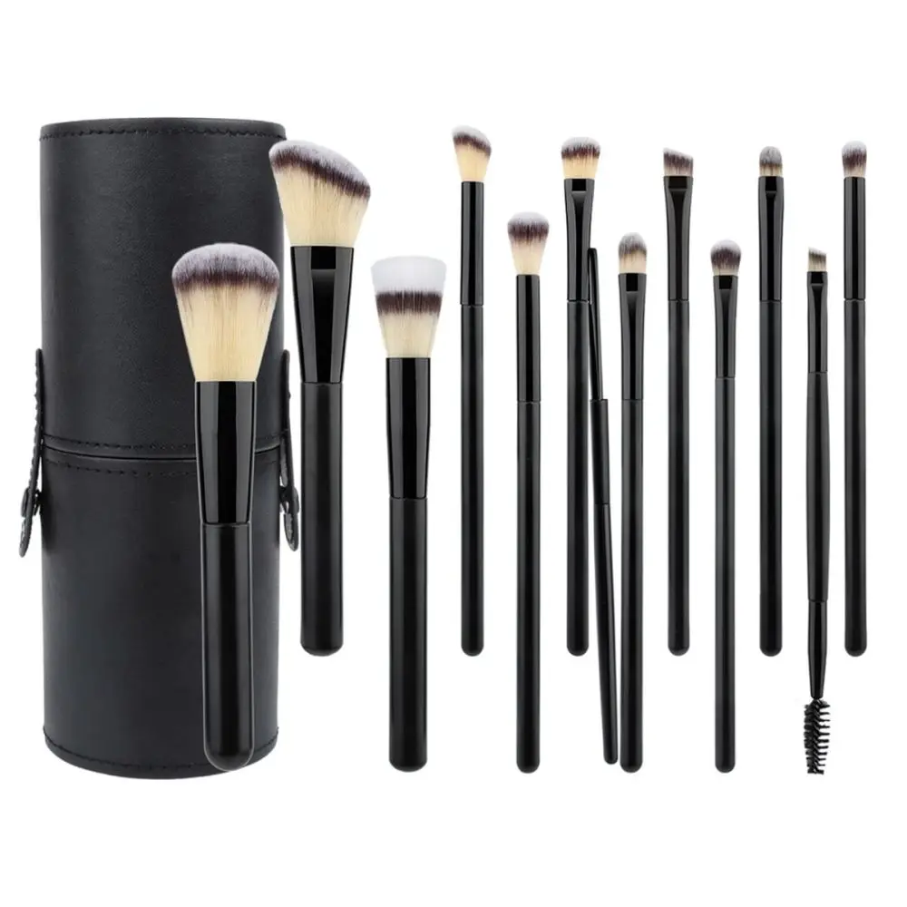 Pro Makeup Brush Collection Black Synthetic Hair Foundation Blush Eyeshadow Blending Cosmetic Tools For Face Beauty