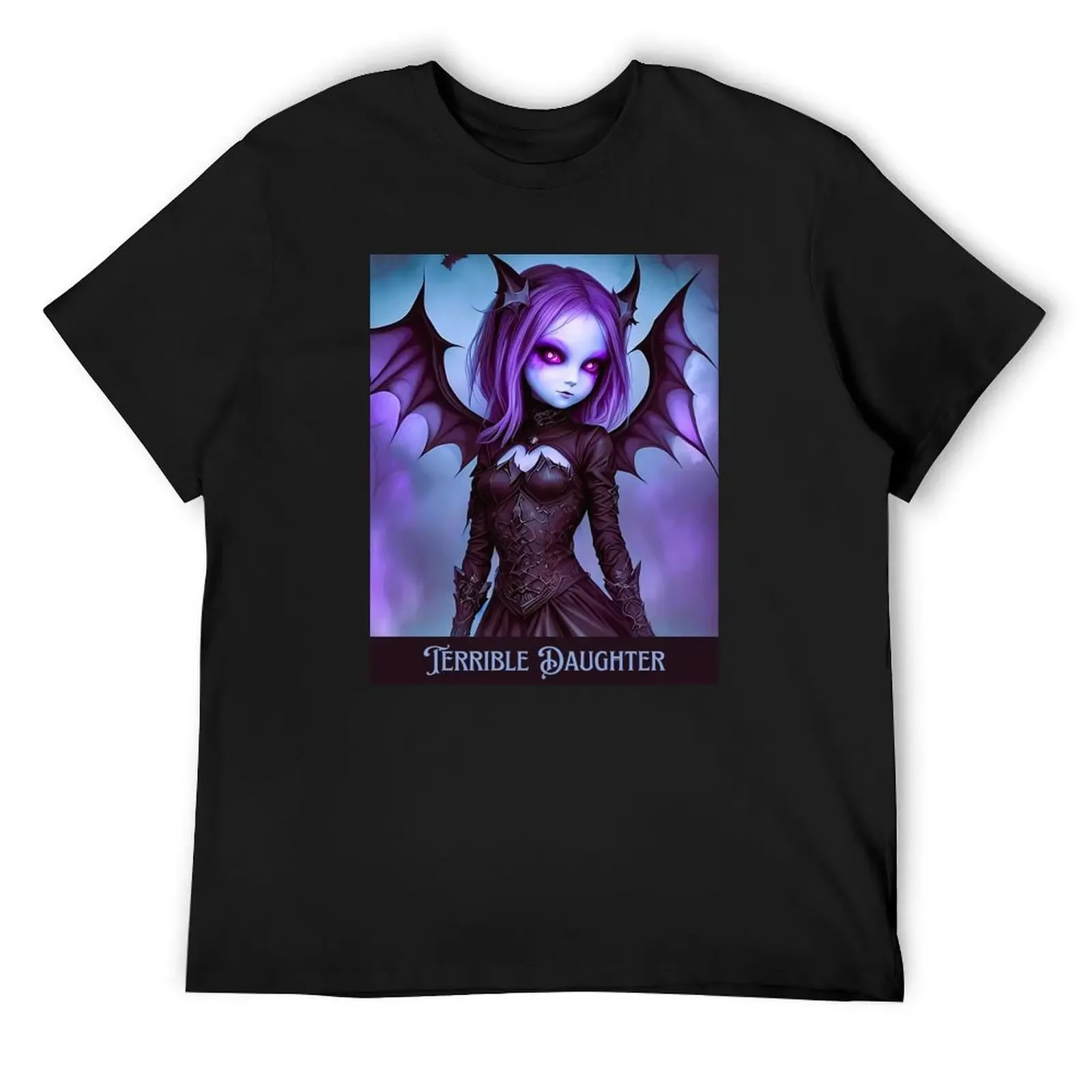 beautiful Terrible Daughter - Purple Bat Girl Gothic Fantasy Art T-Shirt shirts graphic blacks mens funny t shirts