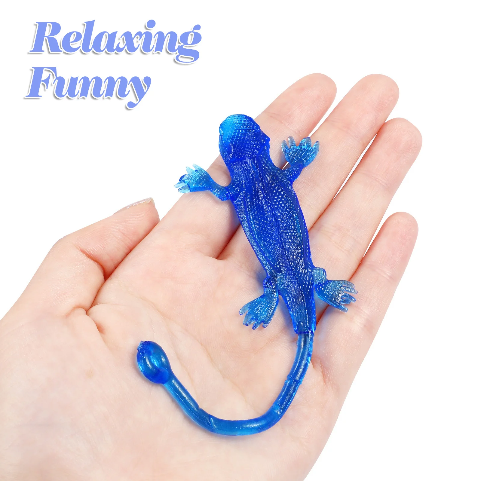 

5Pcs Sticky Lizard Stretchy Tpr Fun Stress Relief Animal for Kids Party Favors Goodie Bag Fillers Wall Sticking Plaything