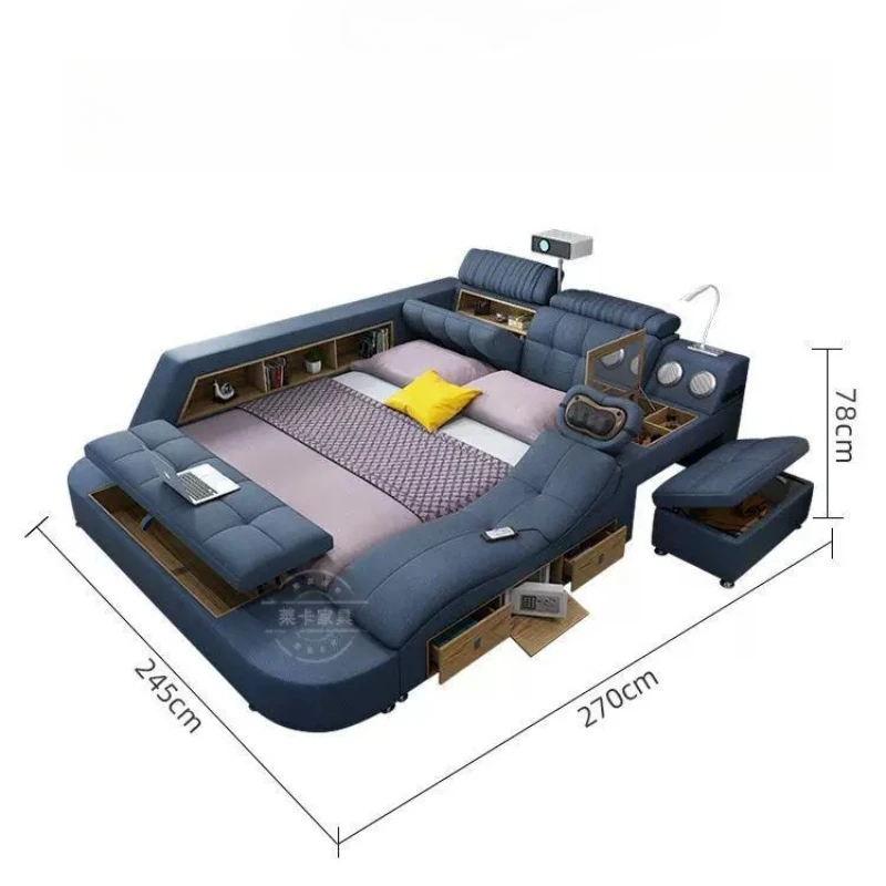 Futuristic Luxury Bed Platform Apartment Master Bedroom Bed Invisible Simple Muebles Para Dormitorio Full Set Furniture