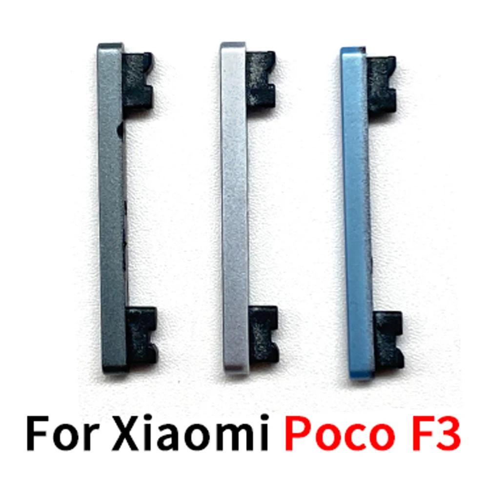 10Pcs，Side Volume Button + Power ON / OFF Buttton Key Set Replacement Part For Xiaomi Poco C65 X3 X3 Pro X3 GT