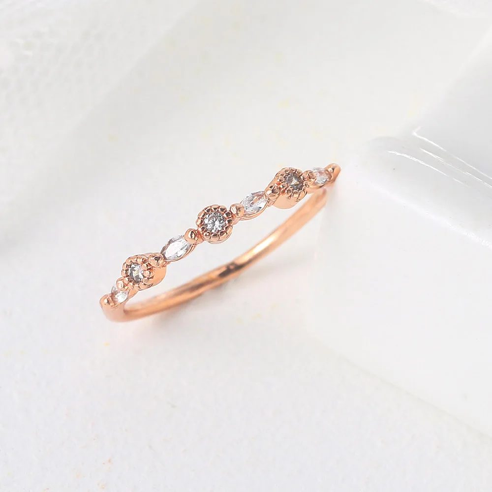 Delicate Thin Dainty Rings For Women Cubic Zirconia Tiny Midi Finger Rings Party Engagement Gift For Girls Fashion Jewelry R146