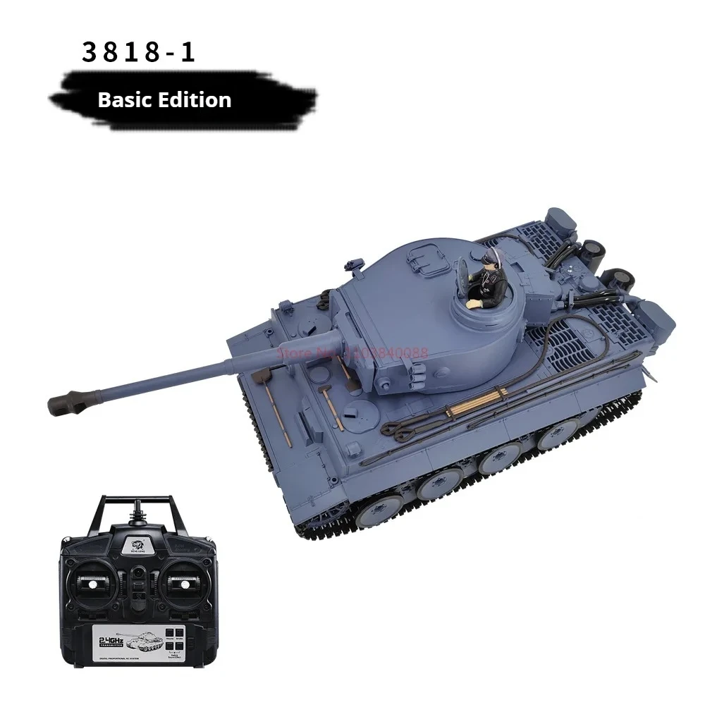 Henglong 1/16 3818-1 7.0german Tiger I Heavy Remote Control Tank Can Smoke And Launch Sound Simulation Military Model Toy Boy Gi