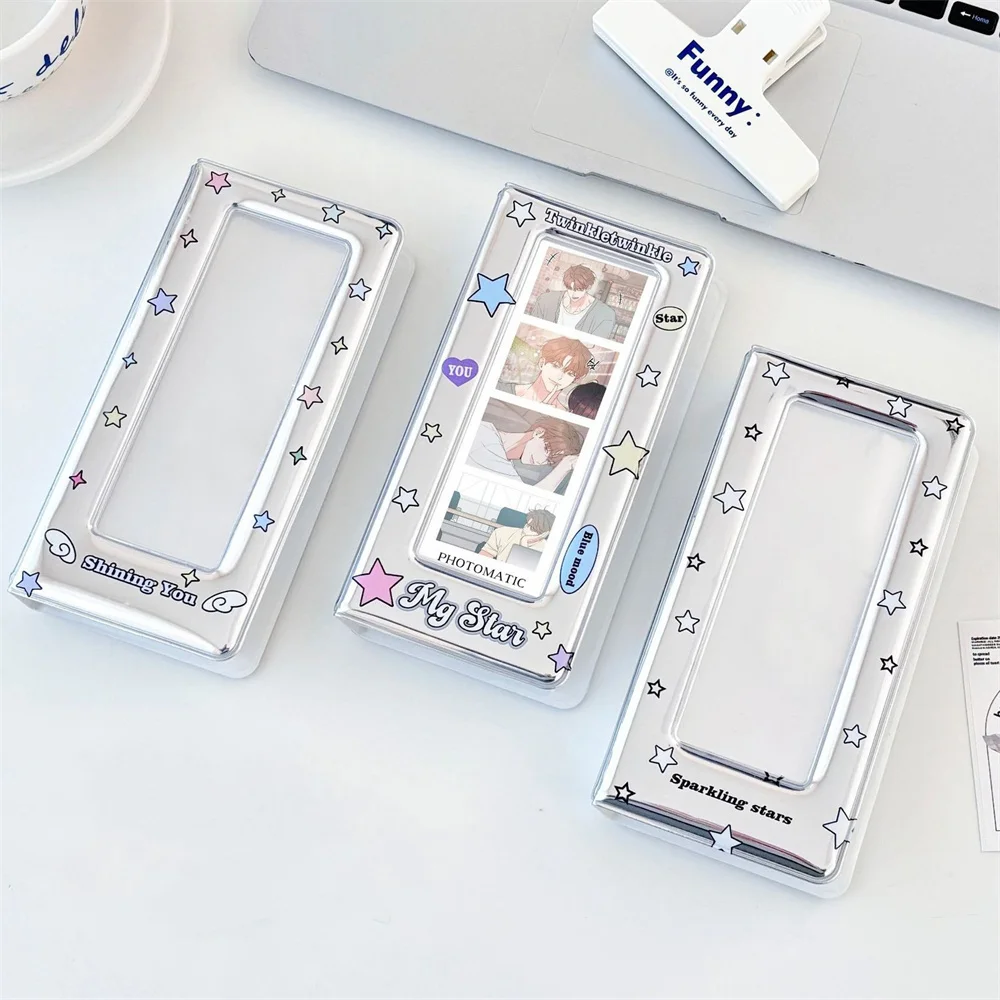 Silver Photocard Collect Binder Kpop Idol Photo Album Photo Storage Book Star Pattern Photo Booth Frames Card Collection Book