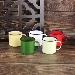 1pcs Enamel Coffee Mugs 350ML Creative Cup Travel Tea Milk Enamelware Home Kitchen Drinkware Christmas Party Gifts