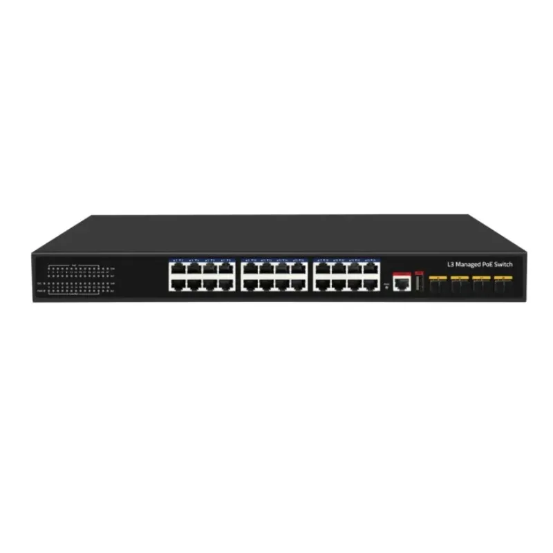New 28 Port 10G Uplink 24 Port Gigabit L3 Managed Ethernet POE Switch Fiber Switch