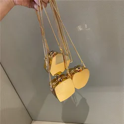 Bolsa de corrente acrílica brilhante para mulheres, bolsa de ombro mini fone de ouvido sacos de moda nova