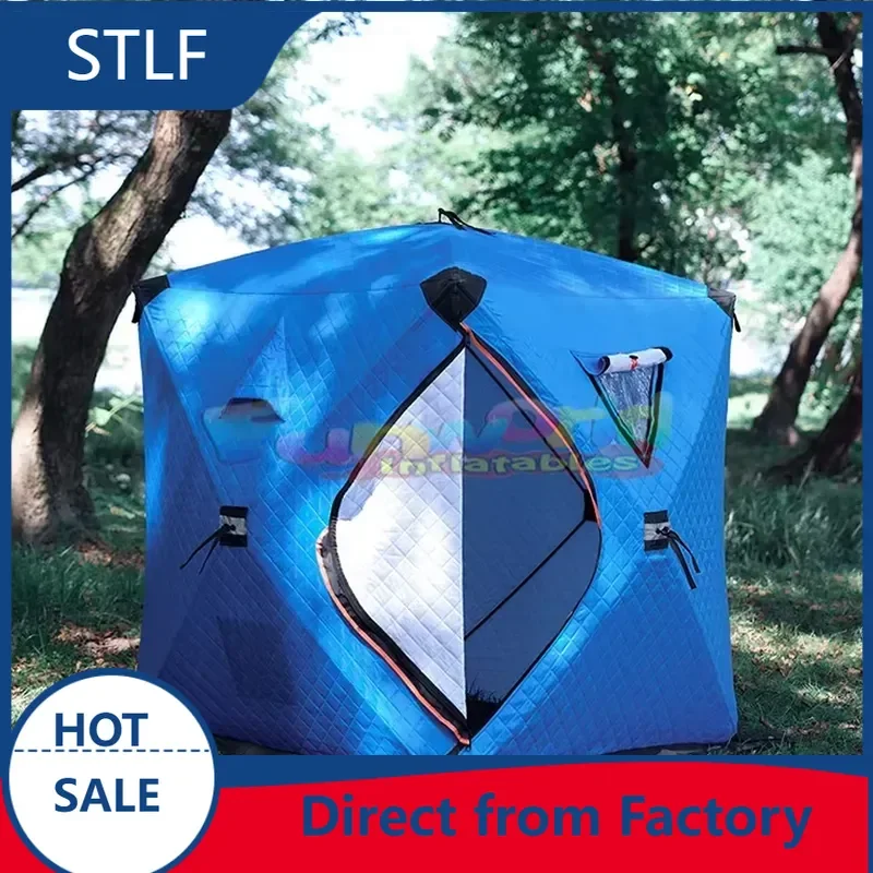 STLF Outdoor camp ice fishing tent 8-10 person cube portable pop up square hiking insulated camping winter fishing tent