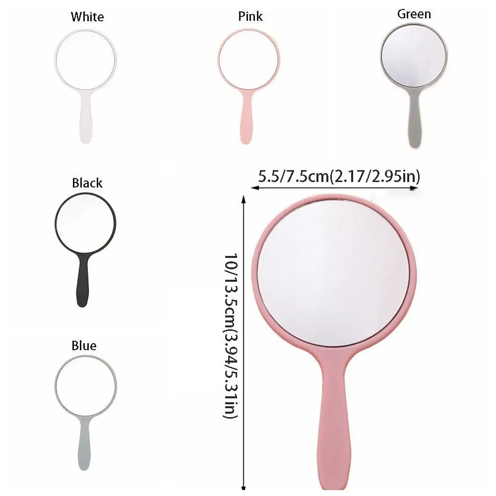 Fashion DIY Makeup Mirror Small With Handle Round Handheld Mirror Anti-fall Handheld Portable Mirror Home
