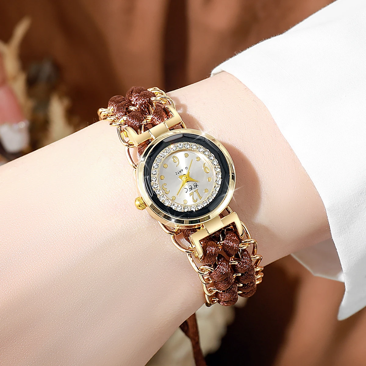 Women\'s Watch Fashion Braided Rope Bracelet Quartz Watches