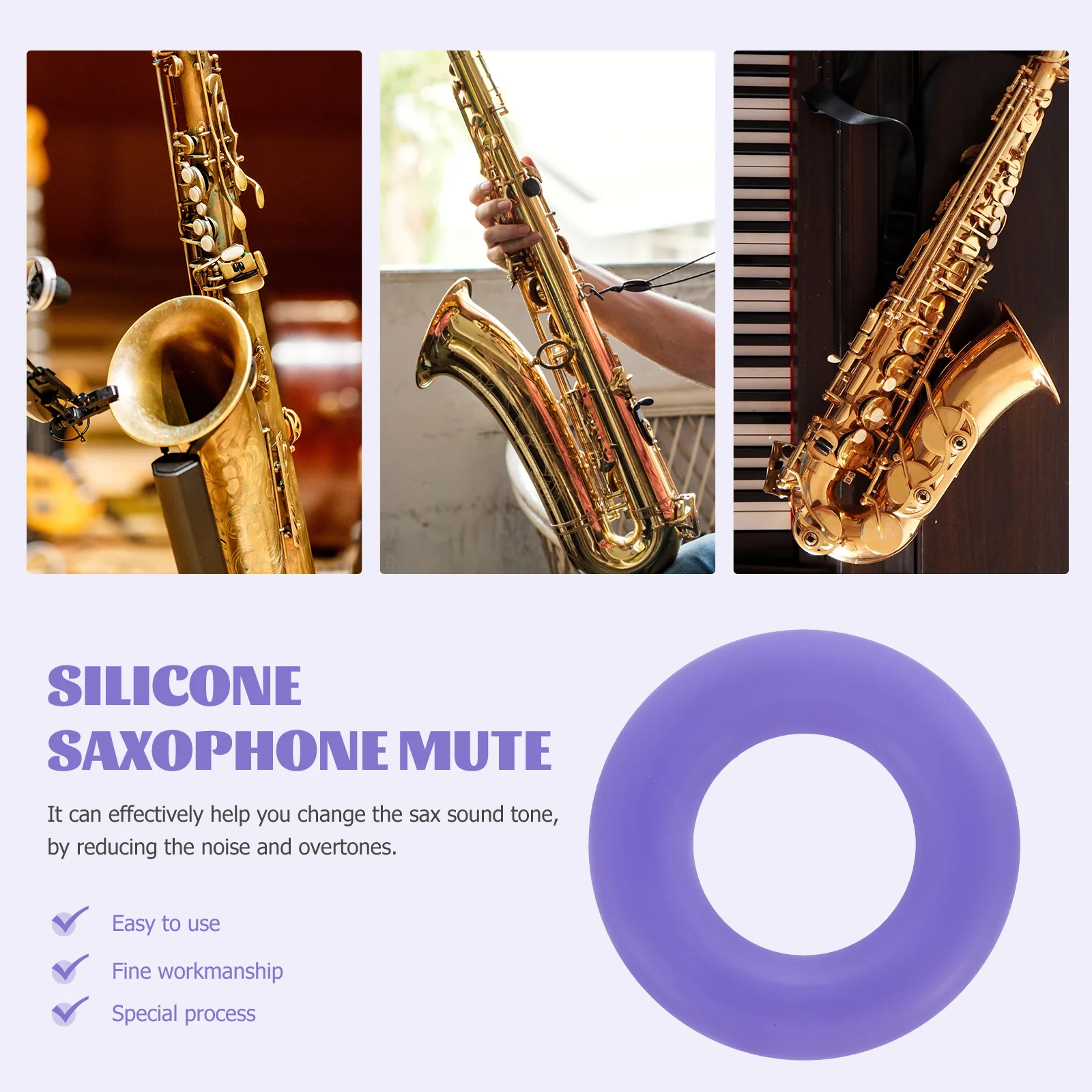 Filtro sonoro per sax contralto, sassofono tenore soprano muto per smorzatore viola