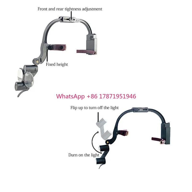 2.5X 3.5X portable head light dental led surgical loupe / Medical binocular headlight dental magnification glasses