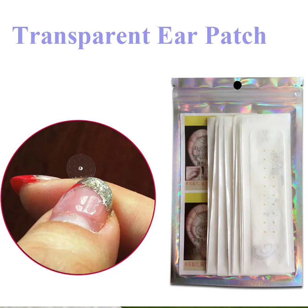 200pcs Ear Care Acupuncture Auricular Disposable Transparent Ear Acupressure Stickers Colorful Crystal Pearl Ear Sticker