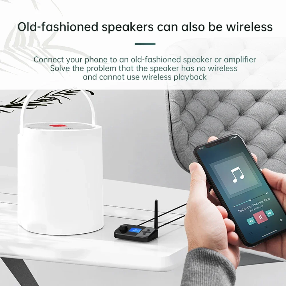 Receptor y transmisor de Audio Bluetooth, adaptador inalámbrico estéreo Coaxial óptico AUX de 3,5mm, convertidor DAC para TV, PC, Kit de auriculares para coche