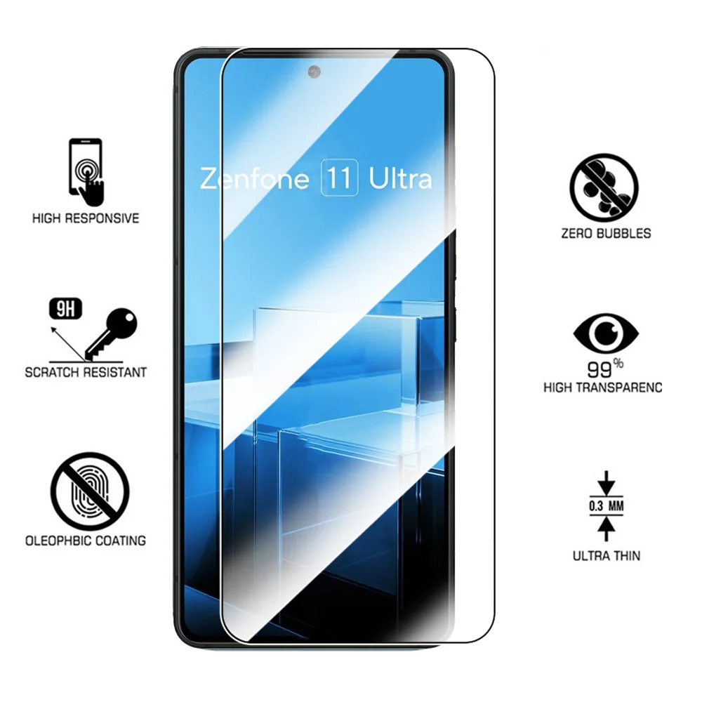 For Asus Zenfone 11 Ultra 5G Glass 3Pcs Tempered Glass Screen Protector For Zenfone 11Ultra 6.78inch Armor Cover Protective Film