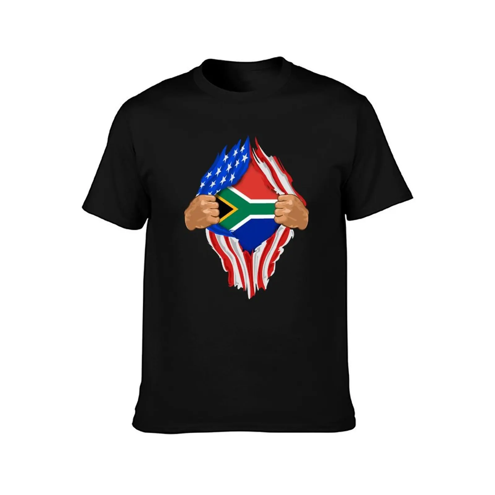 South African Blood Inside Me Art South Africa Flag Gift T-Shirt, Summer Casual Cotton Tee, Oversized Streetwear Tops