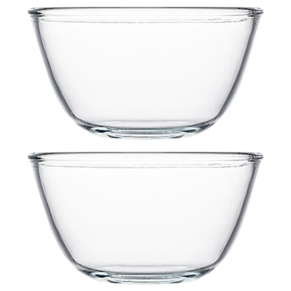 2 قطعة وعاء زجاجي كبير طبق تقديم السلطة الإبداعية متعدد الوظائف حاوية تخزين المواد الغذائية الزخرفية وعاء زجاجي #3